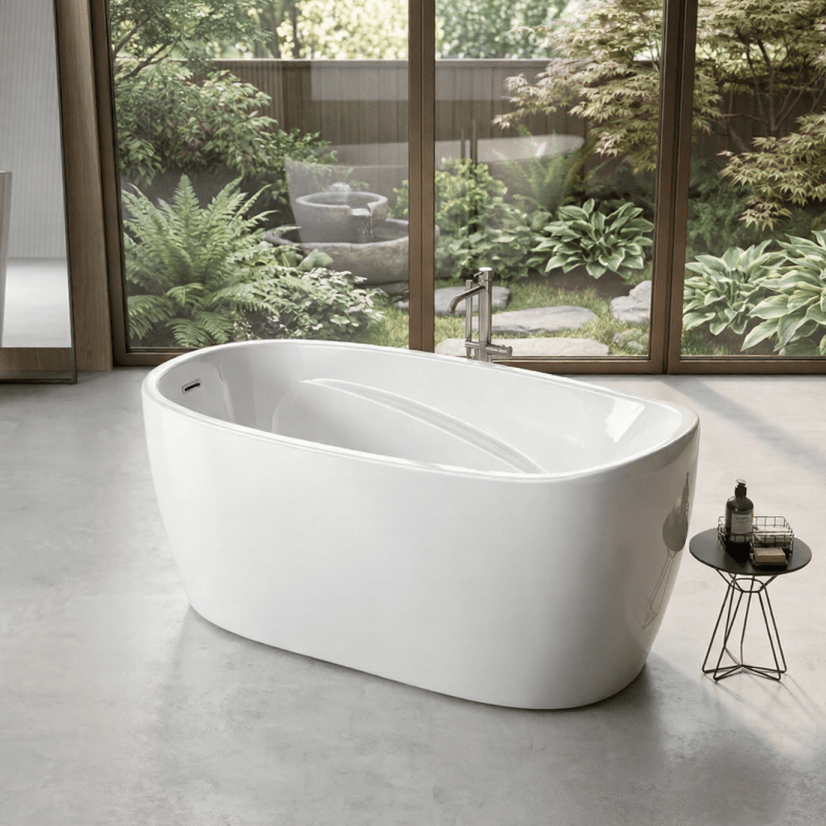 Charlotte Edwards Ceres Oval Freestanding Bathtub in Gloss White