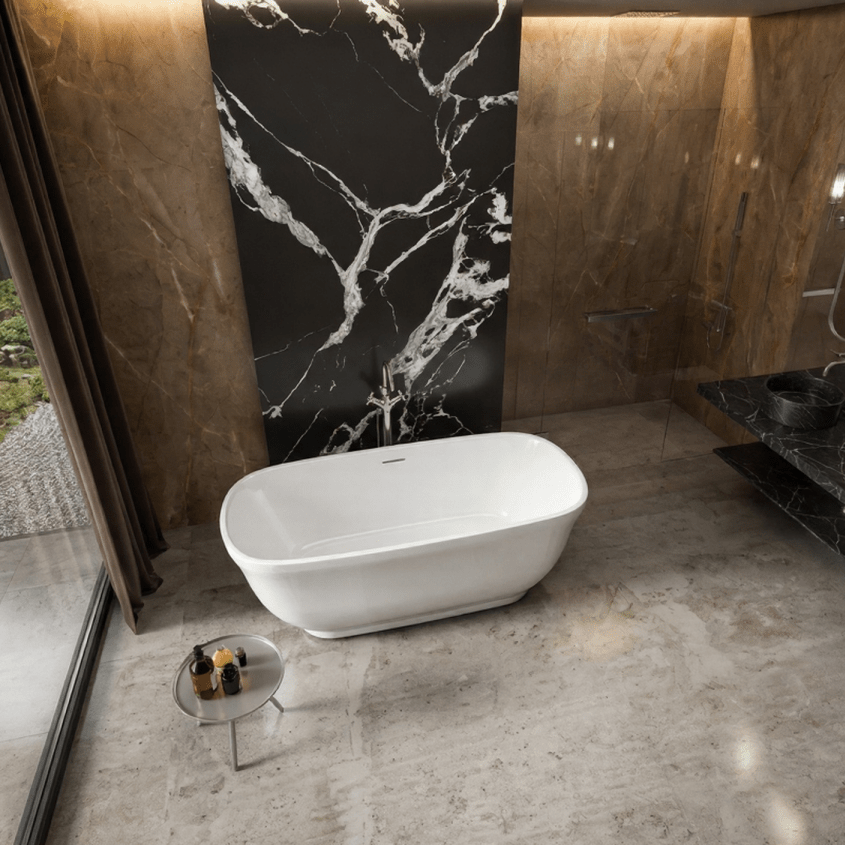 Charlotte Edwards Cyllene Oval Freestanding Bathtub in Gloss White