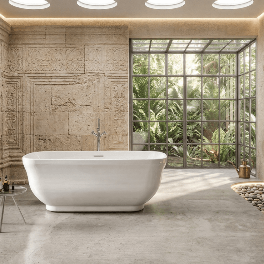 Charlotte Edwards Cyllene Oval Freestanding Bathtub in Gloss White