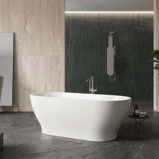 Charlotte Edwards Elara Rectangular Freestanding Bathtub in Gloss White