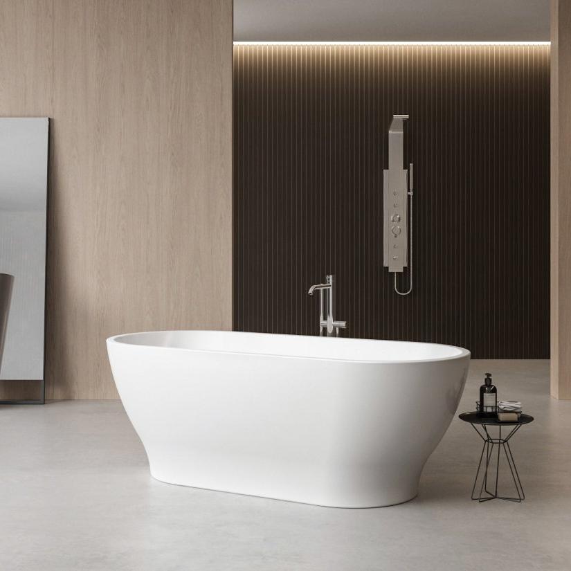 Charlotte Edwards Elara Rectangular Freestanding Bathtub in Gloss White