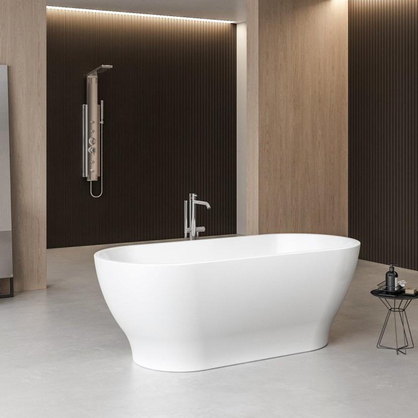 Charlotte Edwards Elara Rectangular Freestanding Bathtub in Gloss White