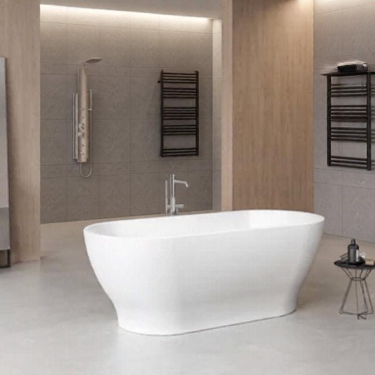 Charlotte Edwards Elara Rectangular Freestanding Bathtub in Gloss White