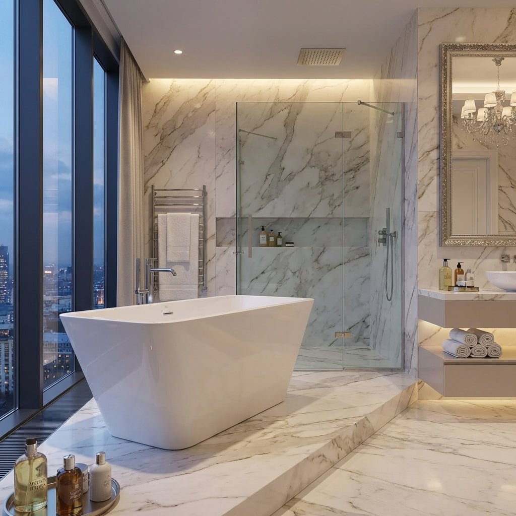 Charlotte Edwards Eris Rectangular Freestanding Bathtub in Gloss White
