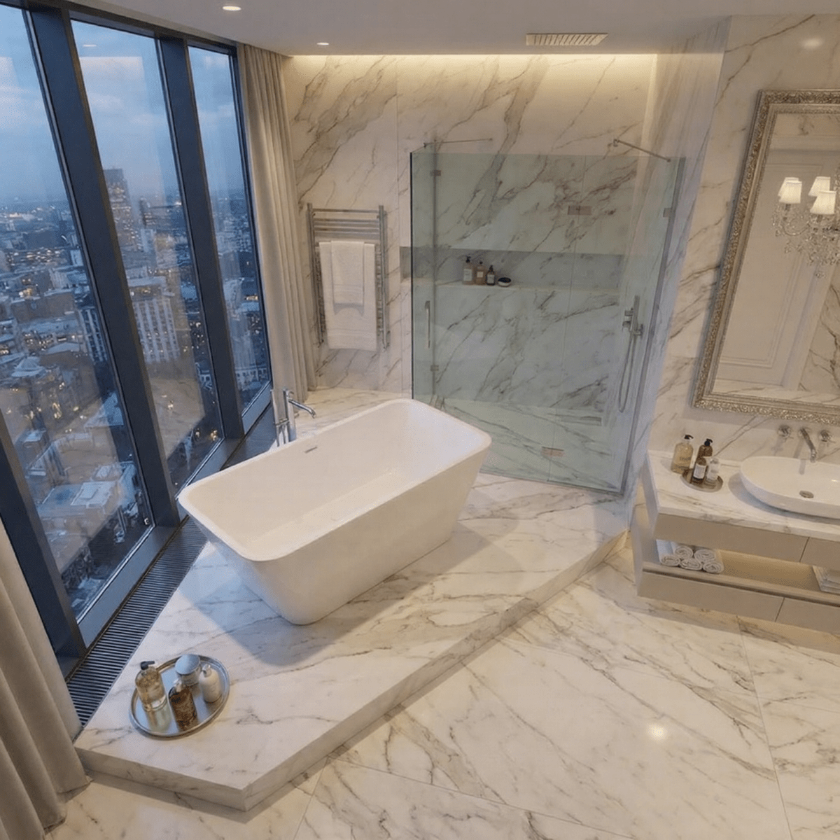 Charlotte Edwards Eris Rectangular Freestanding Bathtub in Gloss White