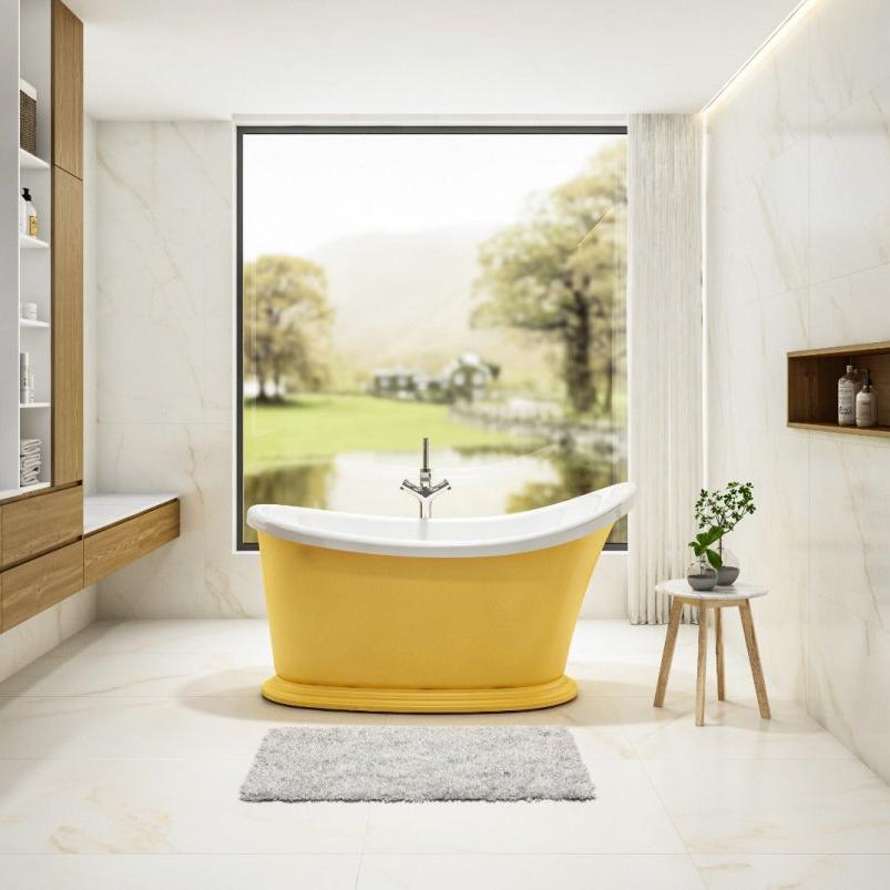 Charlotte Edwards Ersa Oval Freestanding Bathtub in Gloss White