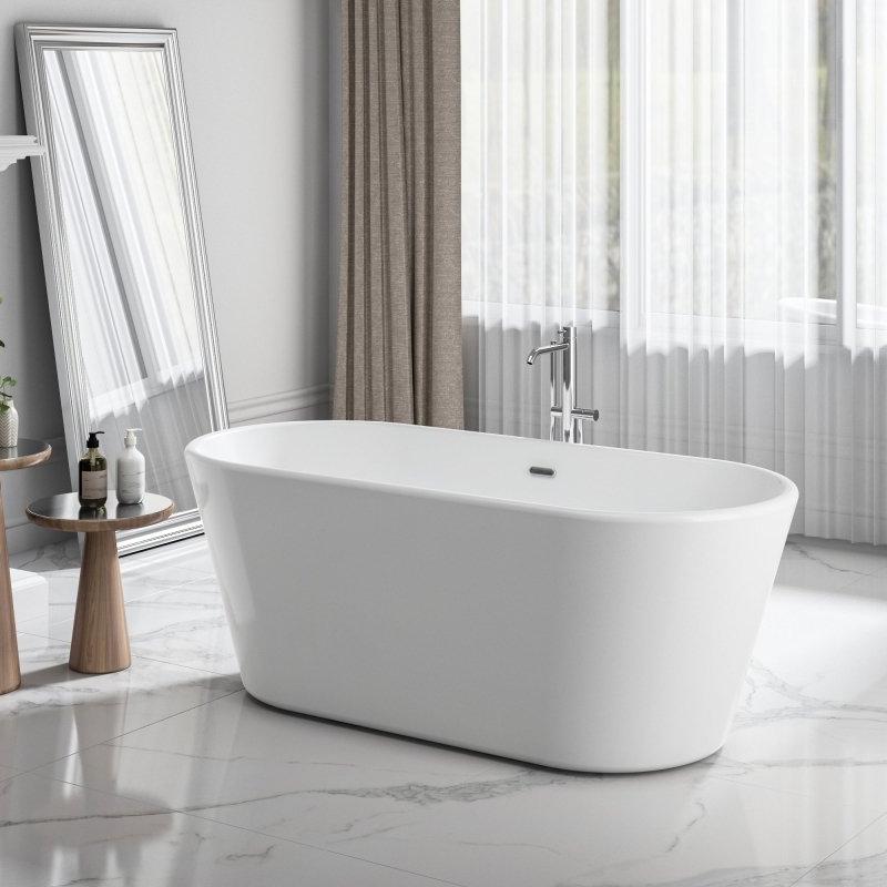 Charlotte Edwards Grosvenor Oval Freestanding Bathtub in Gloss Black