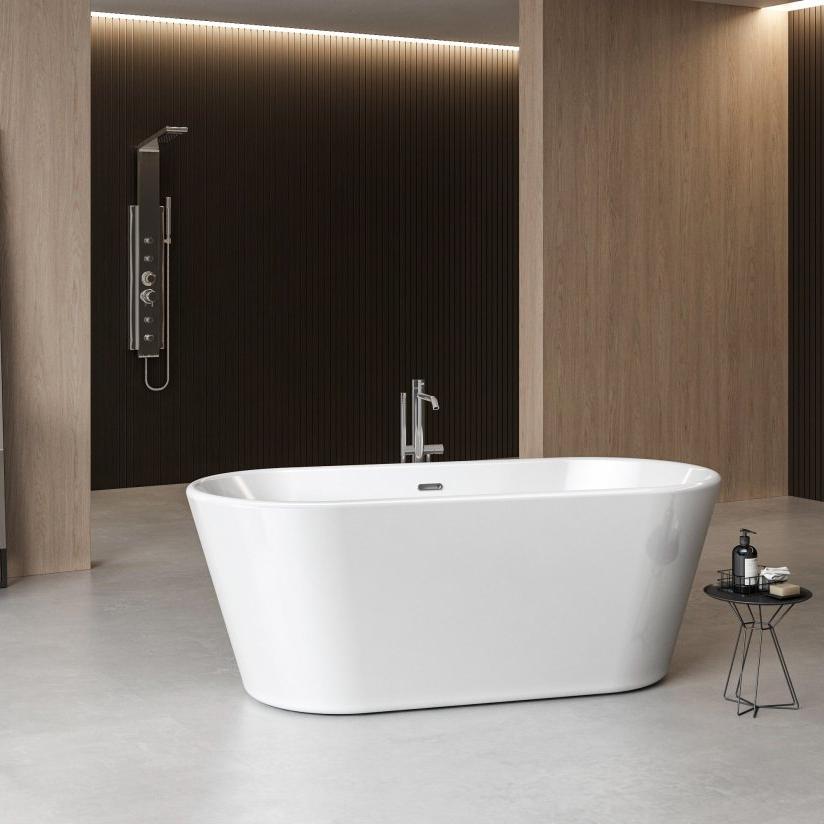 Charlotte Edwards Grosvenor Oval Freestanding Bathtub in Gloss Black
