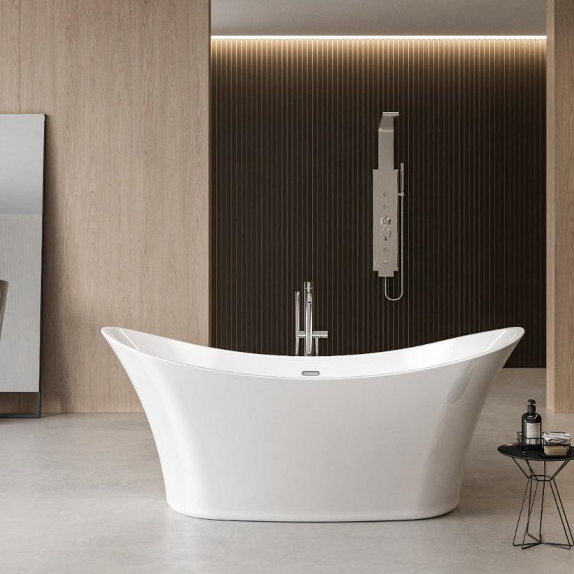 Charlotte Edwards Harrow Oval Freestanding Bathtub in Gloss White