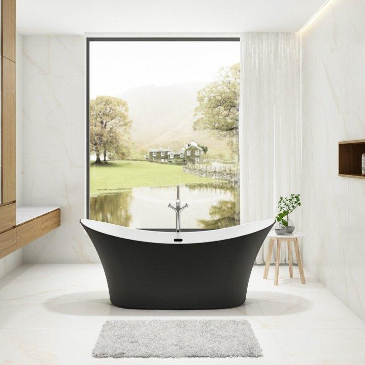 Charlotte Edwards Harrow Oval Freestanding Bathtub in Matt Black
