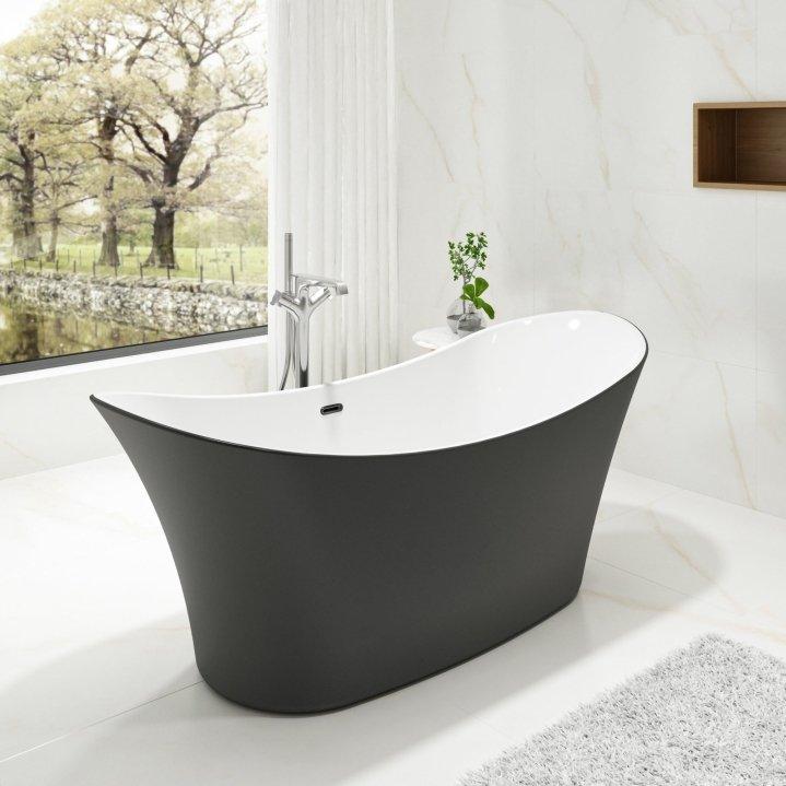 Charlotte Edwards Harrow Oval Freestanding Bathtub in Matt Black
