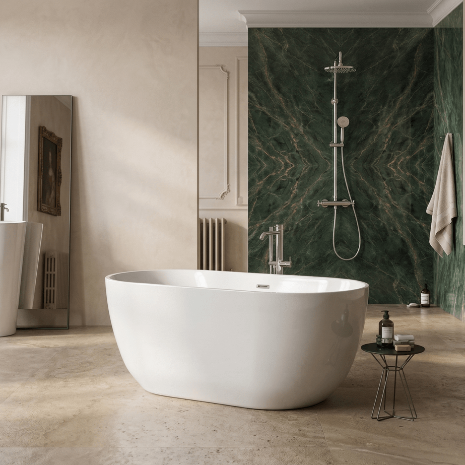 Charlotte Edwards Mayfair Oval Freestanding Bathtub in Gloss White