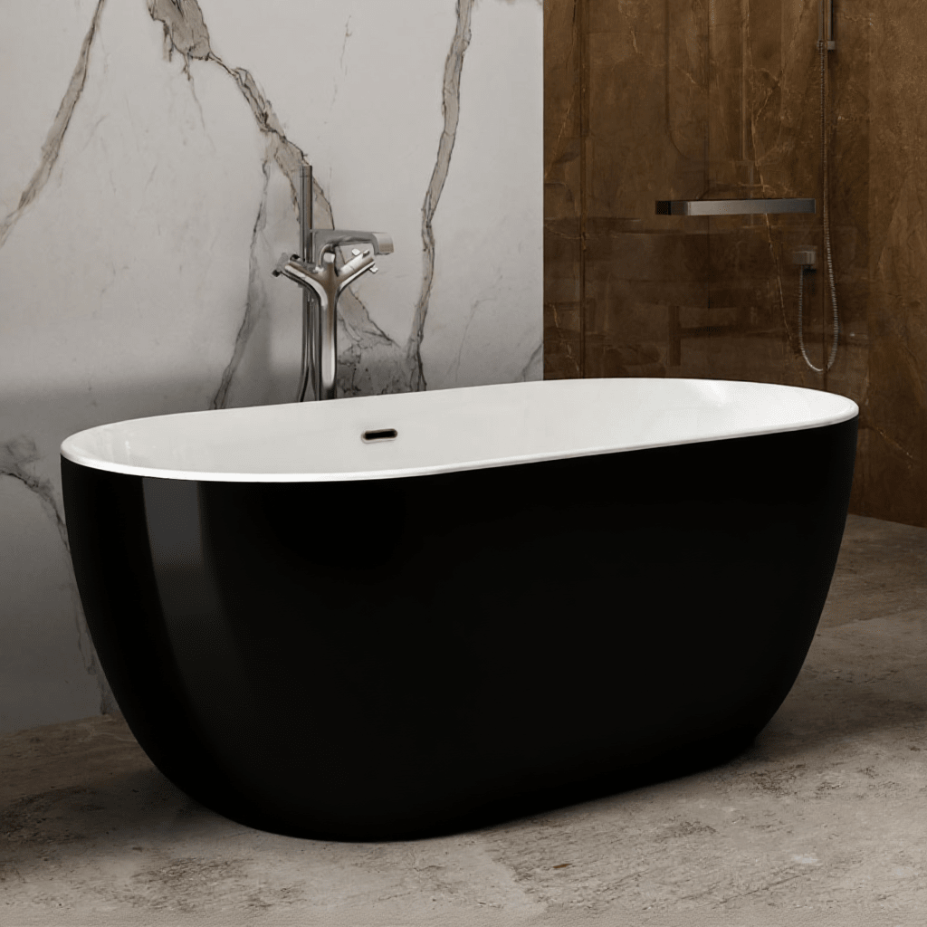 Charlotte Edwards Mayfair Oval Freestanding Bathtub in Matt Black