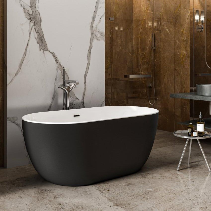 Charlotte Edwards Mayfair Oval Freestanding Bathtub in Matt Black