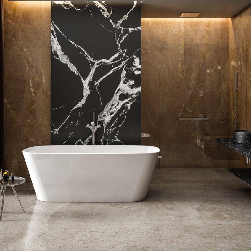 Charlotte Edwards Mimas Oval Freestanding Bathtub in Gloss White