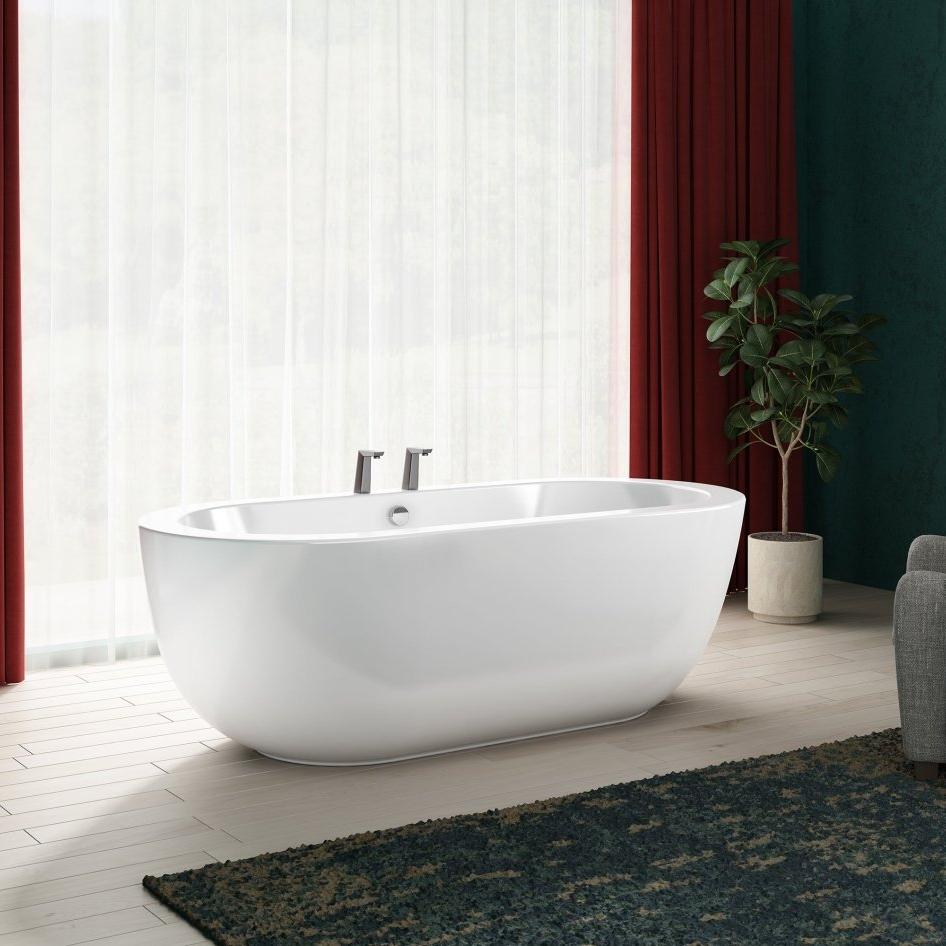 Charlotte Edwards Olympia Oval Freestanding Bathtub in Gloss White