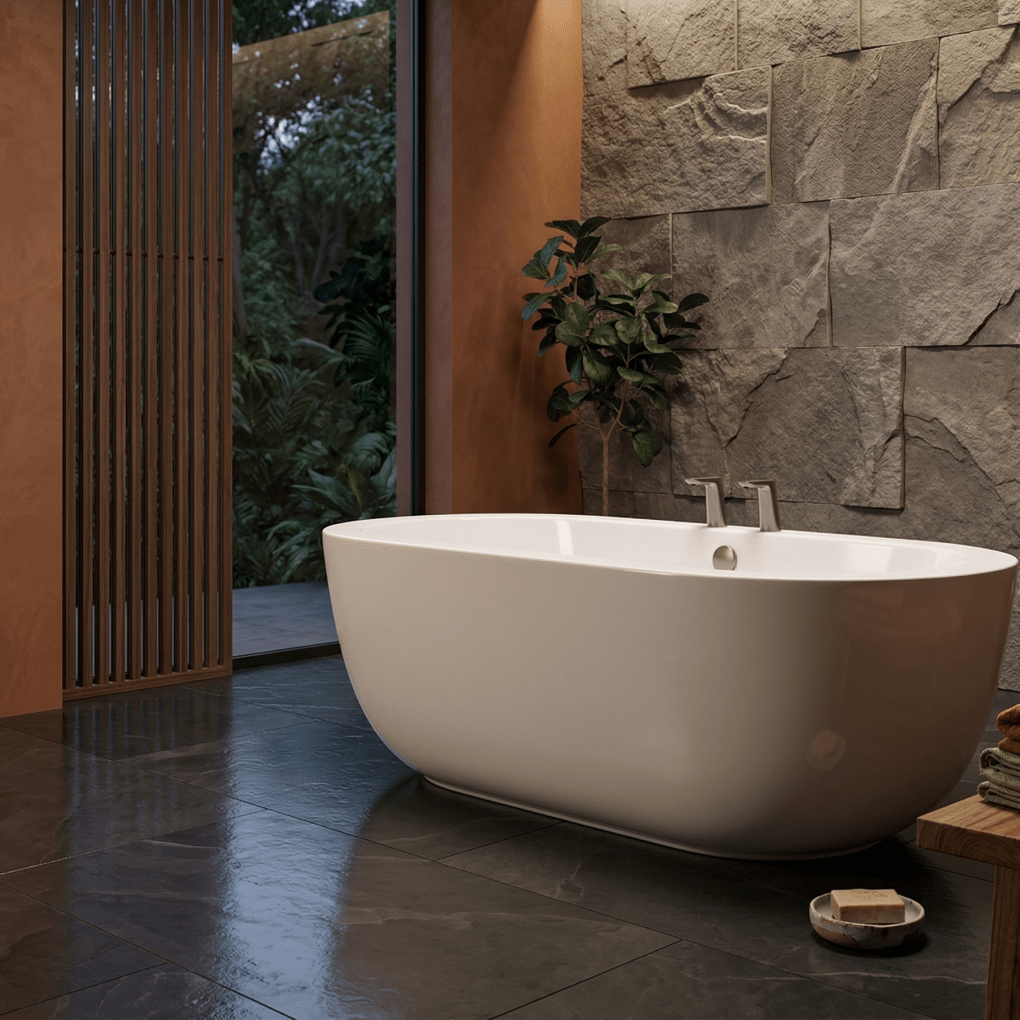 Charlotte Edwards Olympia Oval Freestanding Bathtub in Gloss White