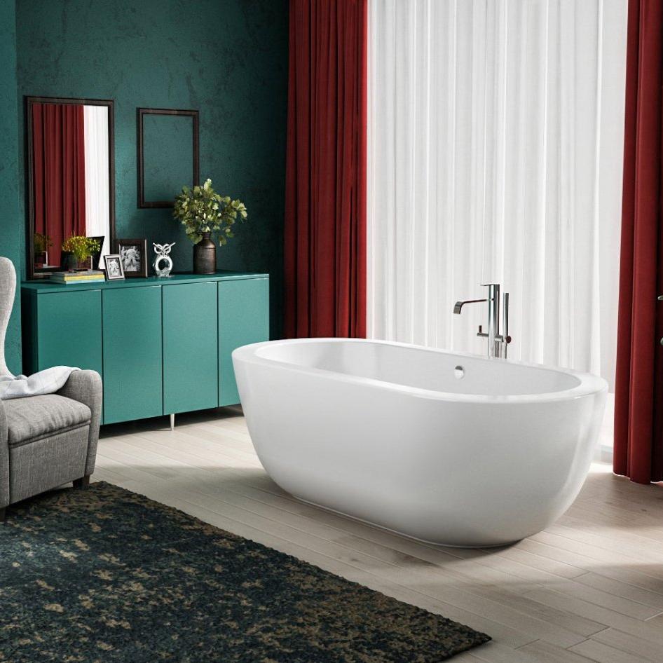 Charlotte Edwards Olympia Oval Freestanding Bathtub in Gloss White