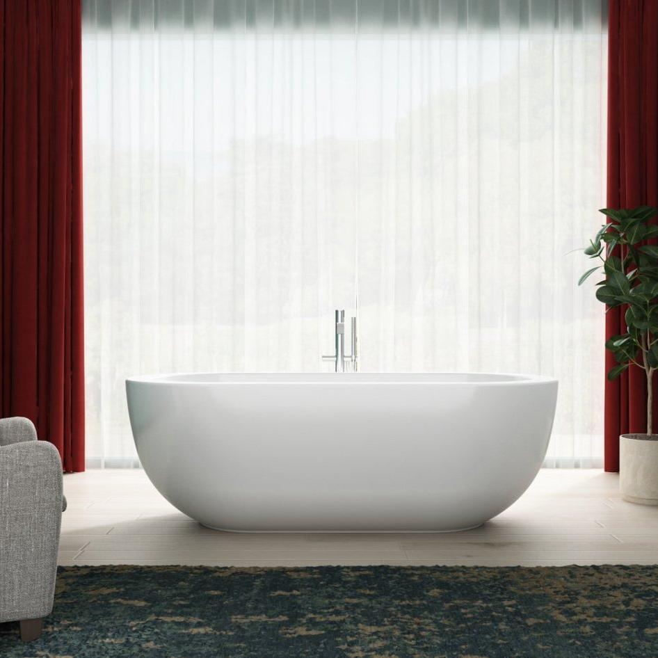 Charlotte Edwards Olympia Oval Freestanding Bathtub in Gloss White