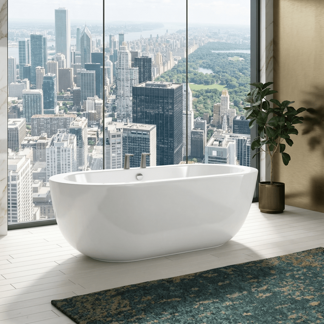 Charlotte Edwards Olympia Oval Freestanding Bathtub in Gloss White