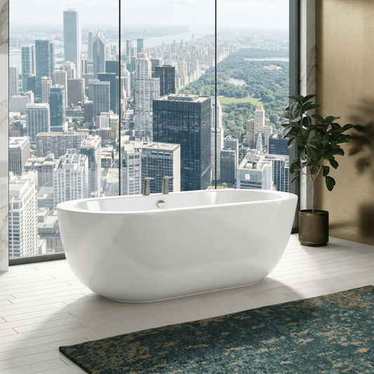 Charlotte Edwards Olympia Oval Freestanding Bathtub in Gloss White