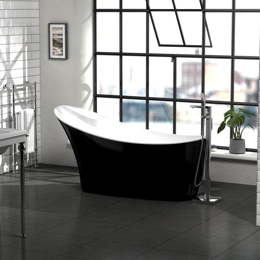 Charlotte Edwards Portobello Oval Freestanding Bathtub in Matt Black