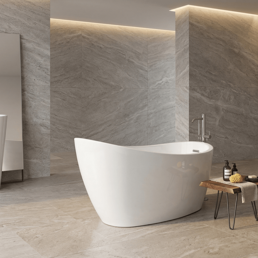 Charlotte Edwards Proteus Oval Freestanding Bathtub in Gloss White