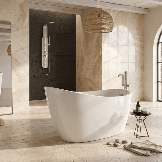 Charlotte Edwards Proteus Oval Freestanding Bathtub in Gloss White