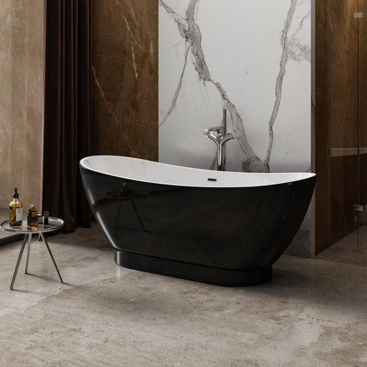 Charlotte Edwards Richmond Oval Freestanding Bathtub in Gloss Black