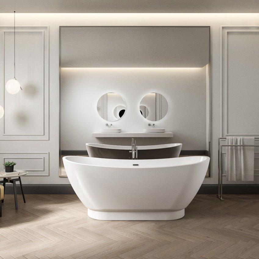 Charlotte Edwards Richmond Oval Freestanding Bathtub in Gloss Black