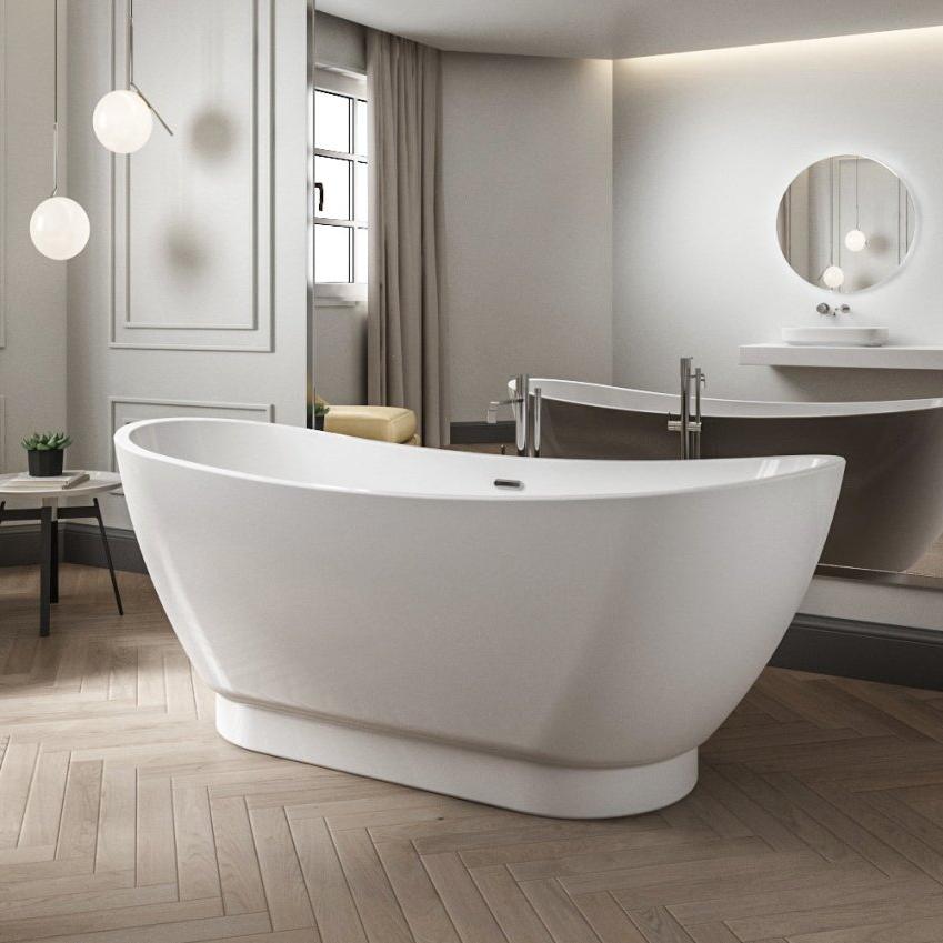 Charlotte Edwards Richmond Oval Freestanding Bathtub in Gloss White