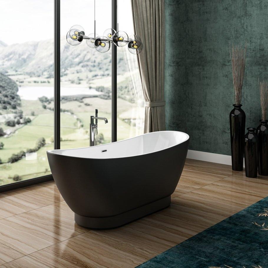 Charlotte Edwards Richmond Oval Freestanding Bathtub in Matt Black