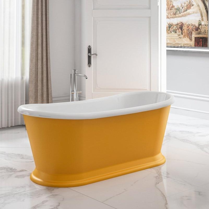 Charlotte Edwards Rosemary Oval Freestanding Bathtub in Gloss Black