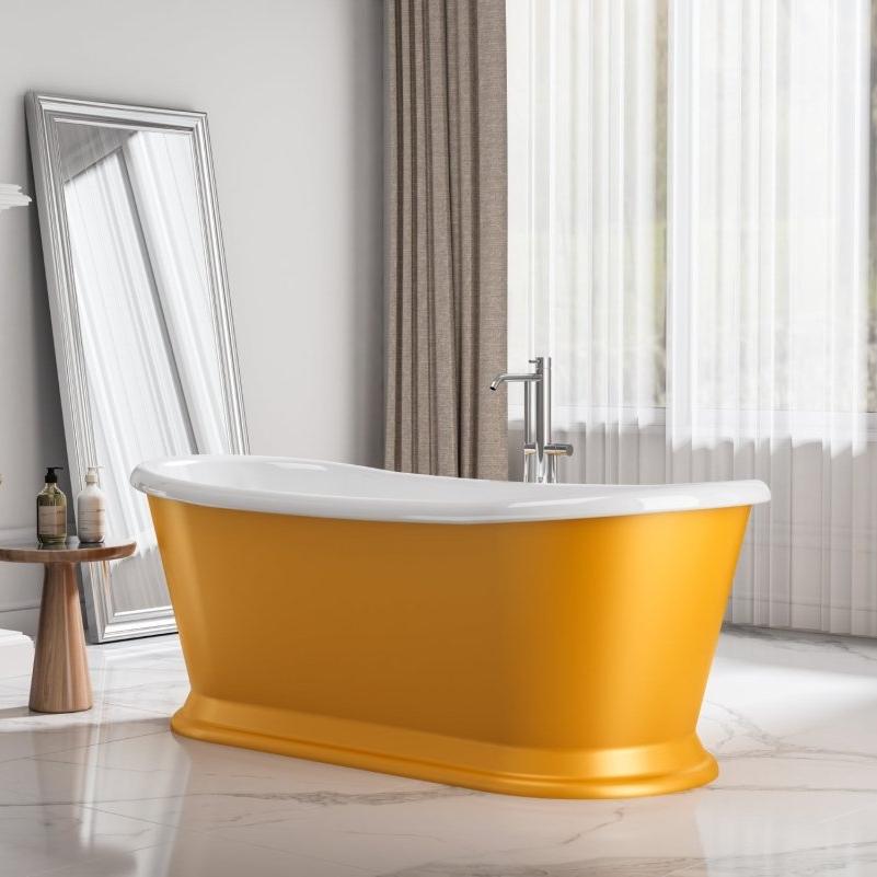 Charlotte Edwards Rosemary Oval Freestanding Bathtub in Gloss Black