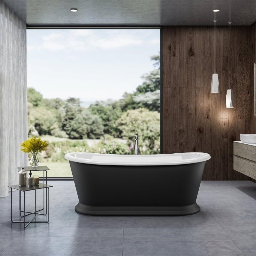 Charlotte Edwards Rosemary Oval Freestanding Bathtub in Matt Black