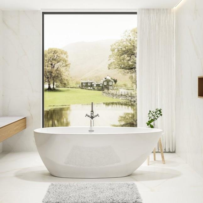 Charlotte Edwards Ruby Teardrop Freestanding Bathtub in Gloss White
