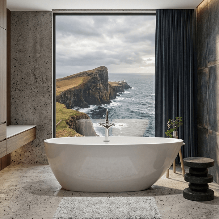 Charlotte Edwards Ruby Teardrop Freestanding Bathtub in Gloss White