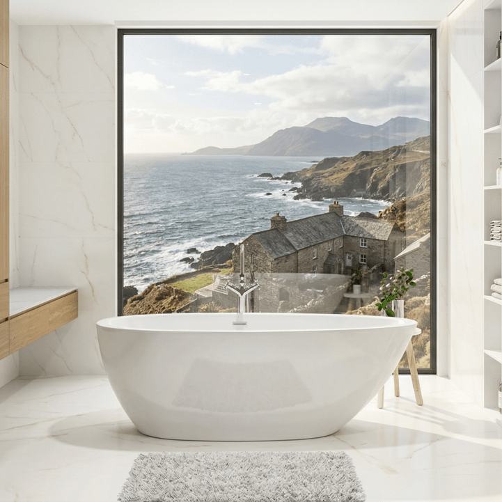 Charlotte Edwards Ruby Teardrop Freestanding Bathtub in Gloss White