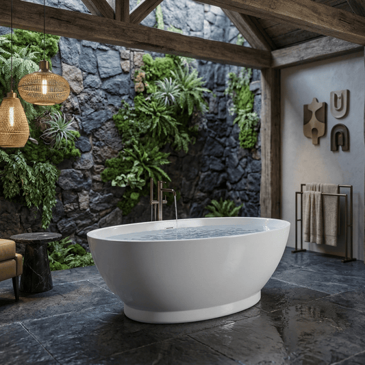 Charlotte Edwards Shard Oval Freestanding Bathtub in Gloss White