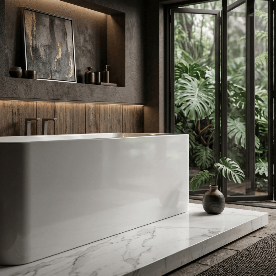Charlotte Edwards Stratford Rectangular Freestanding Bathtub in Gloss White