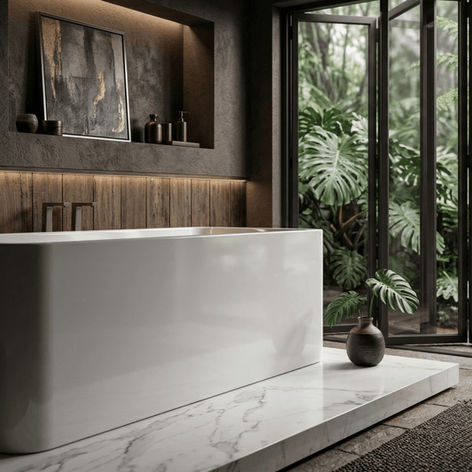 Charlotte Edwards Stratford Rectangular Freestanding Bathtub in Gloss White