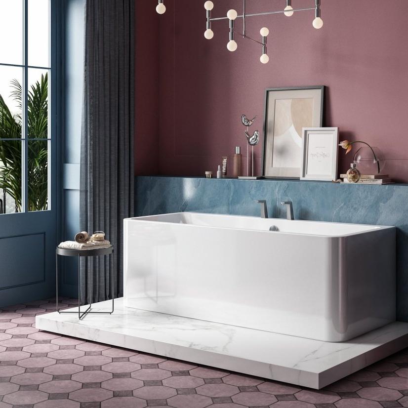 Charlotte Edwards Stratford Rectangular Freestanding Bathtub in Gloss White