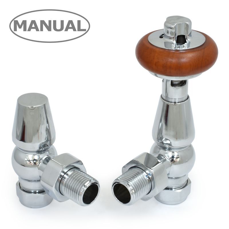 DQ Luxury Enzo Manual Angled Radiator Valves | 5 colours