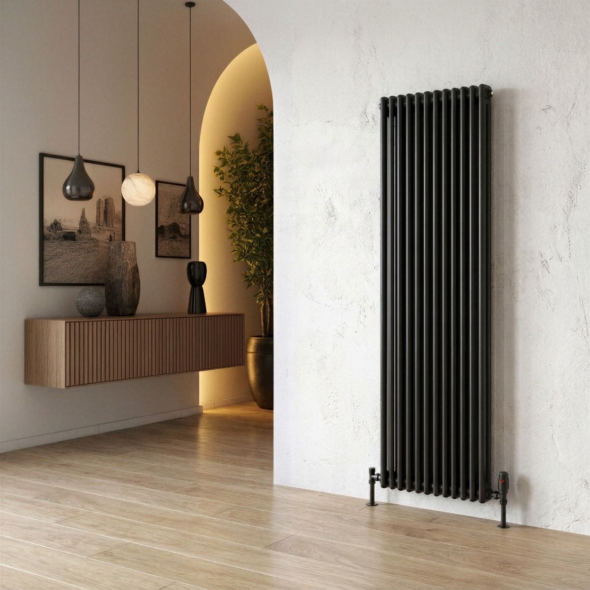 Ice Cold Spice Hudson Vertical 3 Column Radiator in Black