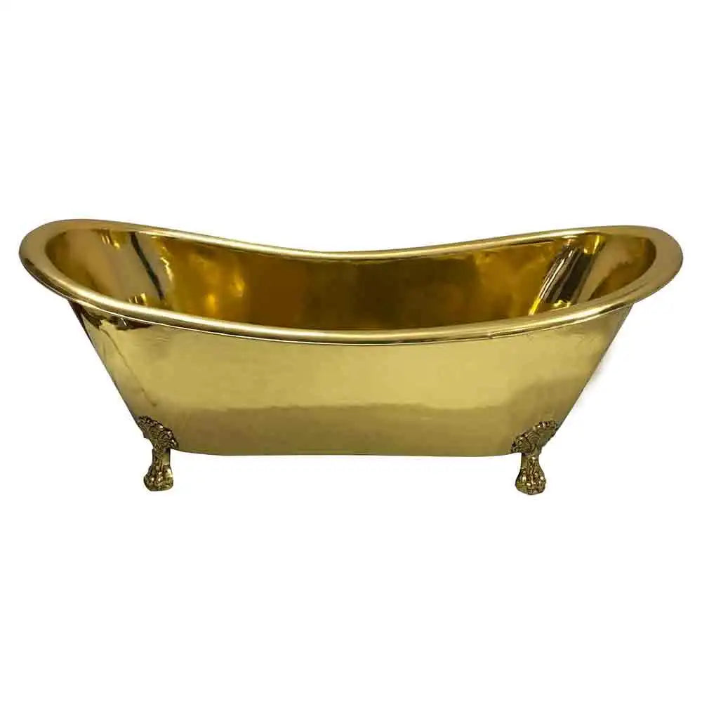 Coppersmith Creations Brass Golden Polish Freestanding Bath Tub Traditional Clawfoot