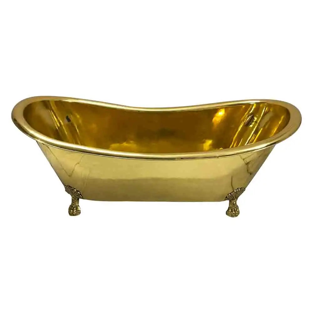Coppersmith Creations Brass Golden Polish Freestanding Bath Tub Traditional Clawfoot