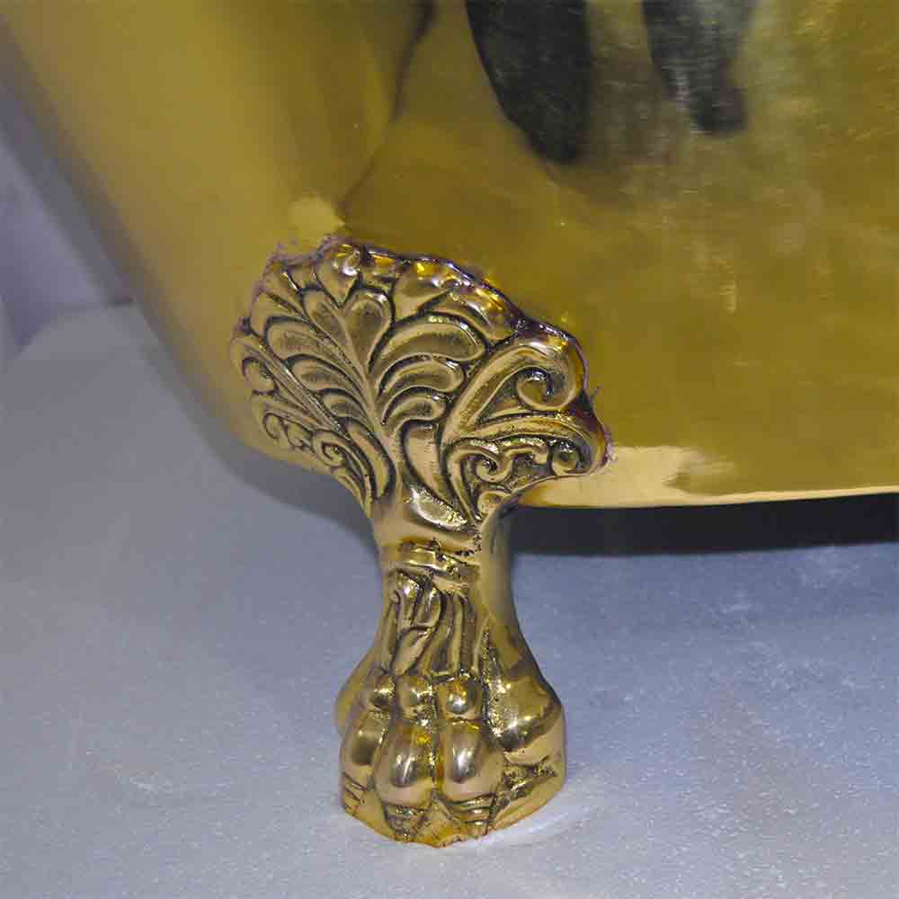 Coppersmith Creations Brass Golden Polish Freestanding Bath Tub Traditional Clawfoot