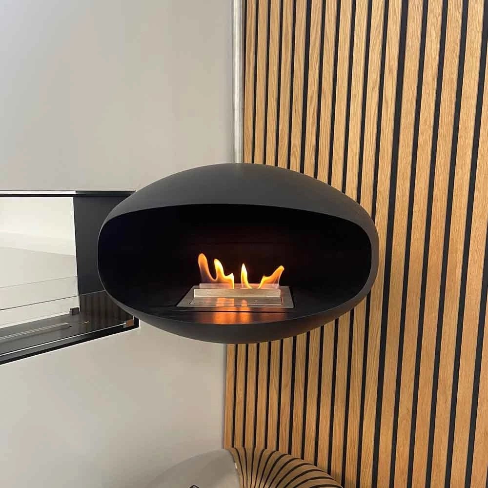 Cocoon Fires Aeris Ceiling-Mounted Bioethanol Fireplace in 182.5H x 60W x 60D cm