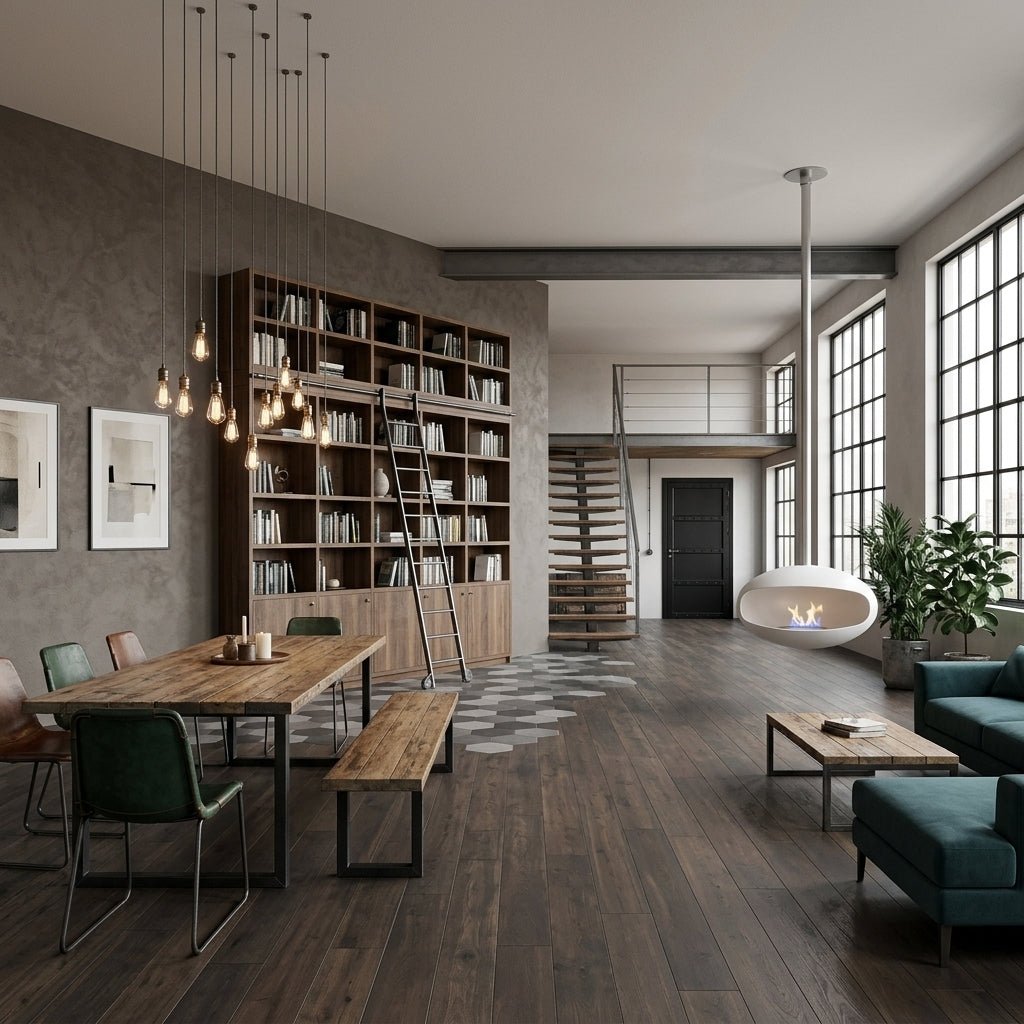 Cocoon Fires Aeris Ceiling-Mounted Bioethanol Fireplace in 182.5H x 60W x 60D cm