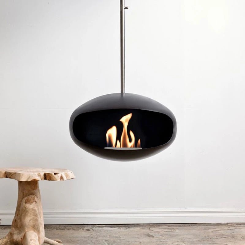 Cocoon Fires Aeris Ceiling-Mounted Bioethanol Fireplace in 182.5H x 60W x 60D cm